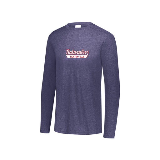 [FTLCUBNV-YS-LOGO1] Decker Youth Tri-Blend T-Shirt - Long Sleeve (Youth S, Navy, Logo 1)