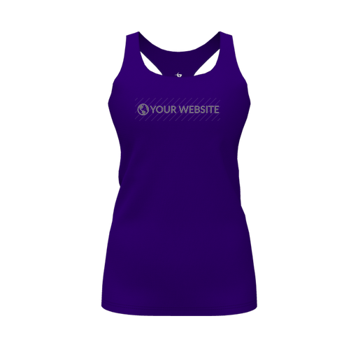 [CUS-DFW-RCBK-PER-PUR-FYS-LOGO2] Racerback Tank Top (Female Youth S, Purple, Logo 2)