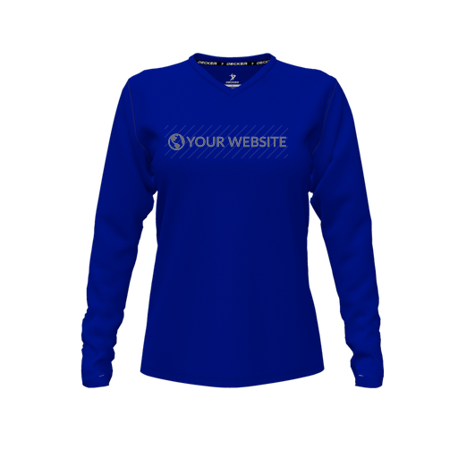 [FTLVCFRY-FYXS-LOGO2] Comfort T-Shirt (Female Youth XS, Royal, V Neck, Logo 2, Long Sleeve)