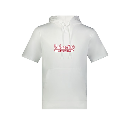 [6871.005.S-LOGO1] Men's Dri Fit Short Sleeve Hoodie (Adult S, White, Logo 1)