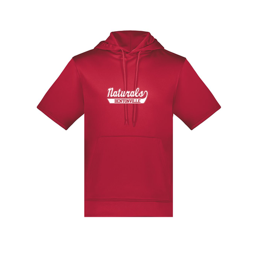 [6871.083.S-LOGO1] Men's Dri Fit Short Sleeve Hoodie (Adult S, Red, Logo 1)