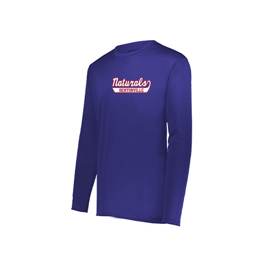 [222823.747.S-LOGO1] Youth LS Smooth Sport Shirt (Youth S, Purple, Logo 1)