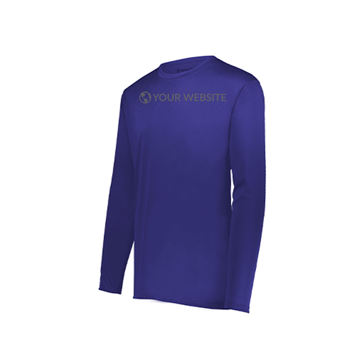 [222823.747.S-LOGO3] Youth LS Smooth Sport Shirt (Youth S, Purple, Logo 3)