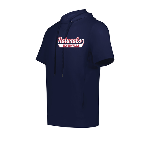 [222605.065.S-LOGO1] YOUTH VENTURA SOFT KNIT SHORT SLEEVE HOODIE (Youth S, Navy, Logo 1)