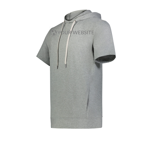 [222605-SIL-YS-LOGO2] YOUTH VENTURA SOFT KNIT SHORT SLEEVE HOODIE (Youth S, Silver, Logo 2)