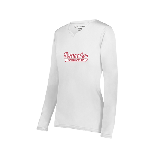 [222824.005.S-LOGO1] Ladies LS Smooth Sport Shirt (Female Adult S, White, Logo 1)